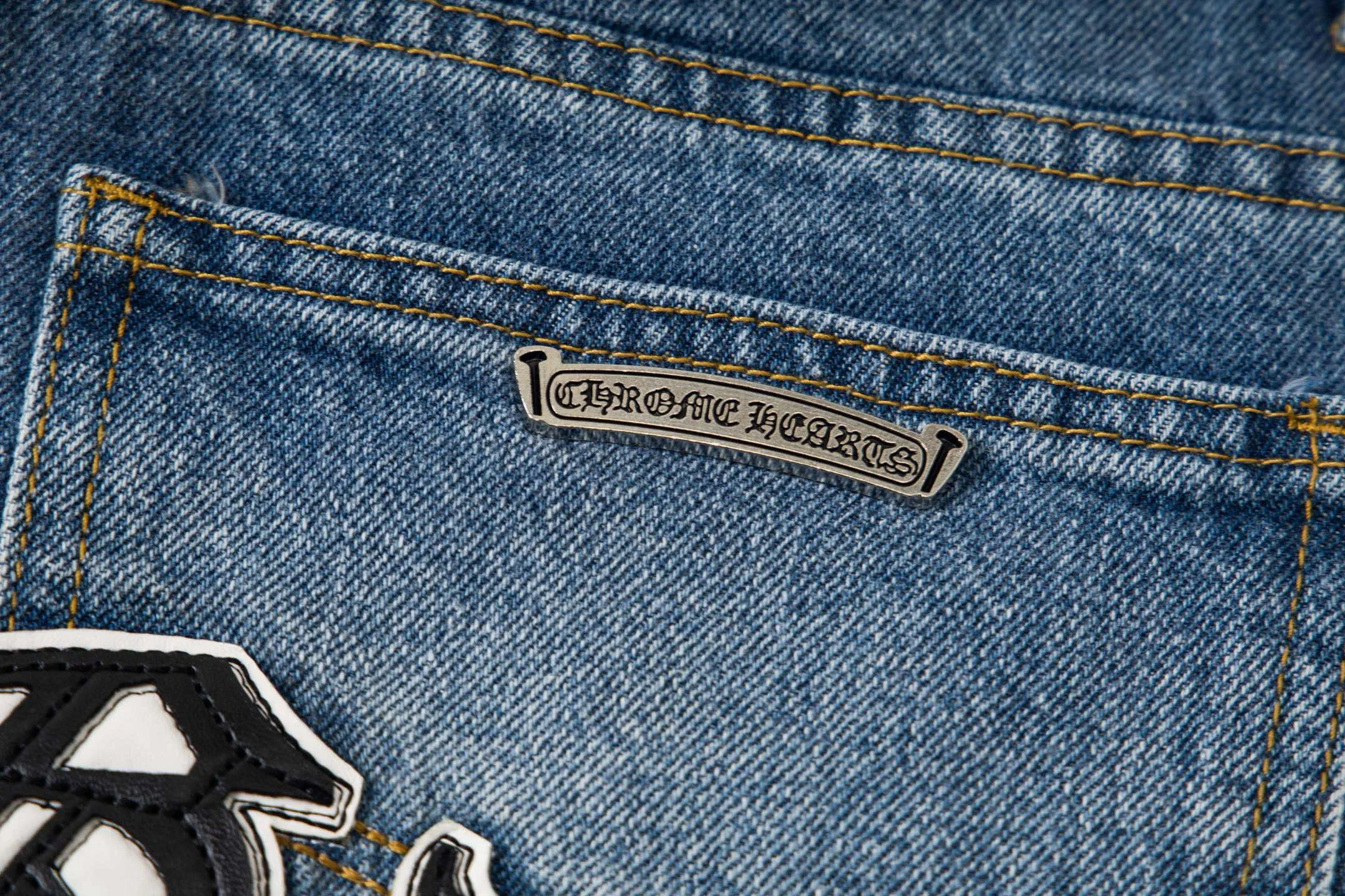 Chrome Hearts Light Blue Black White ch ， ！！ Premium ， ， ， zp ， Breathable ， ， ， ！ up！ ： # ：Blue Size：28 30 32 34